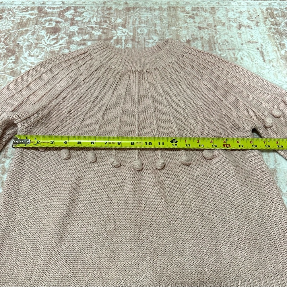 Blush Pink Pom Pom Balloon Sleeve Sweater - Picture 5 of 9